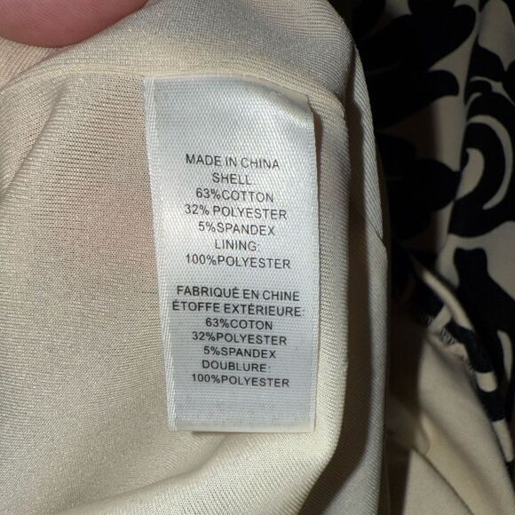 Cece By Cynthia Steffe Stretch Cotton Brocade Sheath-Cream/Black Size 2 - Picture 2 of 7